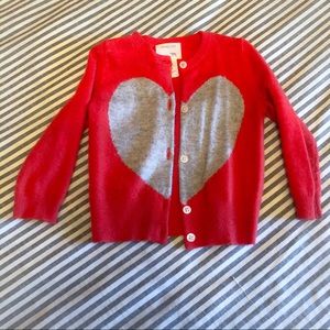 Valentines Is Coming! Crew Cuts Red Heart Cardigan